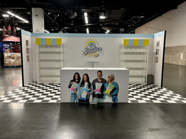 2024 Trade Show Booth for Be Happy Snacks at Vidcon by www.NDIUSA.com